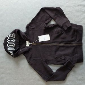 NWT Zadig& Voltaire Black Hooded cardigan Size 10